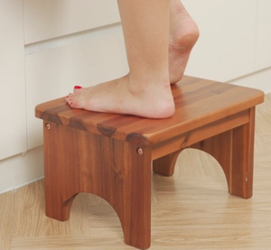 Taburete de madera maciza (con función de apoyo para los pies integrada) - Product Image 3