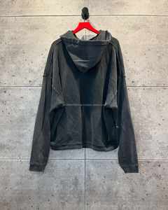 Sweat-shirt à capuche vintage pour homme personnalisé, lavage à l'acide, 100% coton, uni, surdimensionné, délavé, en vrac, en molleton - Product Image 2