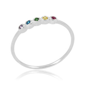 Anillos con incrustaciones de piedras preciosas multicolor joyería de primera calidad de Plata de Ley 925 al por mayor para niñas diseño de diamantes para fiestas - Product Image 6