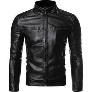 Veste de motard en cuir sur mesure OEM, veste en cuir véritable vintage noire pour homme, veste de moto pour homme - Product Image 1