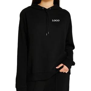 Sweats à capuche lourds pour femmes 100% coton chaud vêtements d'hiver coupe ample à capuche goutte épaule sweats à capuche pour femme - Product Image 1