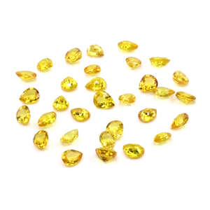 Zafiros Amarillos Naturales Sin Tratar, Calibrados en Forma de Pera de 3x4mm y 4x5mm con Corte Asscher Esmeralda Radiante Ovalado Hecho de Turmalina - Product Image 1