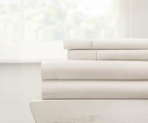 Draps de luxe en taille Queen, respirants et élégants, 400 fils, couleur ivoire, en vente depuis l'Inde - Product Image 6