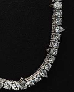 Luxury Moissanite Diamond Pear And Round Cut Rhodium Plated Women's Wear 925 Sterling Silver Tennis Chain - Product Image 2
