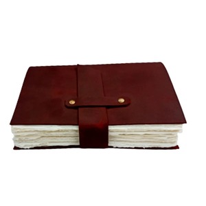 Cahier en cuir de couleur vin élégant vintage personnalisé Journal relié en cuir Papier blanc - Product Image 2