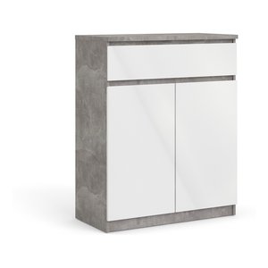 Kit Móvil NAIA Base Oxid Concrete Blanco de Alto Brillo (80cm) para Almacenamiento en Cocina Tvilum - Product Image 1