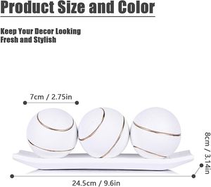 ลูกบอลประดับทรงกลมสำหรับโบลิ่งพร้อมโลหะตรงกลางสำหรับโต๊ะอาหารประดับตกแต่งบ้านห้องนั่งเล่นห้องรับประทานอาหาร - Product Image 6