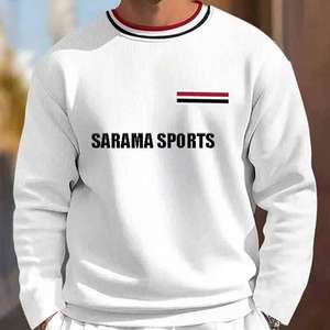 Survêtement à col rond personnalisé, uni, respirant, décontracté pour homme, avec logo, survêtement streetwear pour homme - Product Image 2