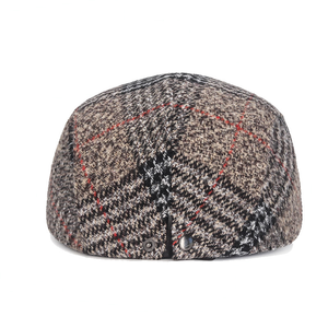 Boina personalizada-Gorra Otoño Invierno Rayas Octogonal Inglés-Gorra Hombre Grueso Cálido Hombres Boina Retro Ivy Flat-Cap Boina de lana - Product Image 5