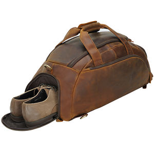 Mochila de lona personalizable de alta calidad para hombre, bolsa de viaje de cuero genuino de vaca de grano completo, equipaje - Product Image 6