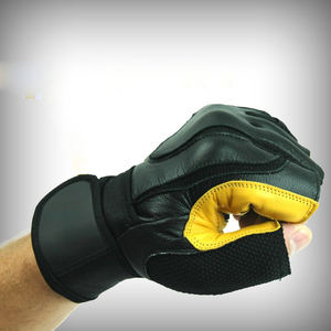 ถุงมือยกน้ำหนักครึ่งนิ้วสำหรับทุกเพศ, ถุงมือยกน้ำหนักออกกำลังกายกันลื่นอุปกรณ์เสริมในยิมผ้าไนล่อนปิดด้วยตีนตุ๊กแก - Product Image 3