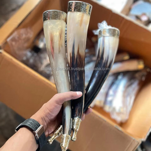 Nouvelle arrivée corne de buffle buvant Viking en corne naturelle finie écologique corne réutilisable et lavable par Falak World Export - Product Image 4