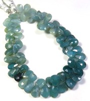 Perles de Grandidierite vertâtre en forme de poire, 8-10 mm, Gemmes naturelles de Grandidierite facettées de haute qualité, 116 carats, 8 pouces, en vrac