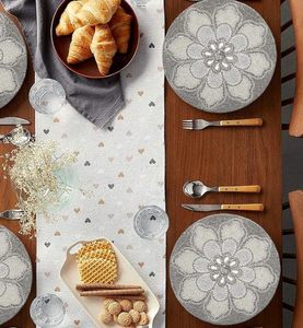 Handcrafted Beaded Placemats Jute <b>Cloth</b> Material New Model Dining <b>Table</b> Wedding Christmas Decoration Family Gatherings Parties - Product Image 3