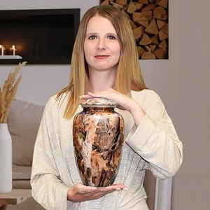 Handmade <b>Large</b> Adult Mosaic Aluminium Glass Cremation <b>Urn</b> Unique Funerals Supply With Individual Tiles Applied Burial - Product Image 1