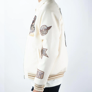 Chaqueta universitaria personalizada de lana con mangas de cuero chaqueta de invierno Bomber de invierno de alta calidad chaqueta Bomber - Product Image 2