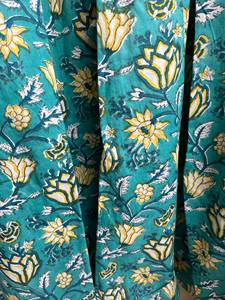 Robe en coton indien imprimé bloc à la main tuniques brodées de fleurs vintage longue robe au sol pour l'été - Product Image 2