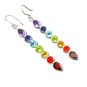 Jewelry For Women Silver Boho Style <b>Earrings</b> Jewelry 925 Sterling Silver Multi Stone Gemstone Trending <b>Handmade</b> <b>Earrings</b> Gift - Product Image 1