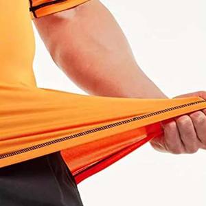 Maillots de bain anti-UV UPF50+ de haute qualité à manches courtes 100% coton polyester séchage rapide respirant pour la gym et le fitness unisexe - Product Image 5