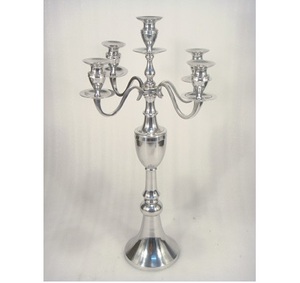 <b>Silver</b> Metal Candle Pillar Holder for Home Decor - Product Image 2