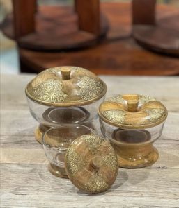 Caja de almacenamiento de vidrio y metal con clase, troncos hechos en vidrio y metal para almacenamiento de joyas - Product Image 4