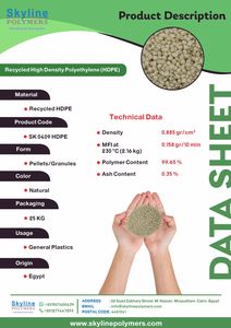 Granulés de PEHD recyclés naturels, polyéthylène haute densité durable (r-PEHD) - Product Image 3