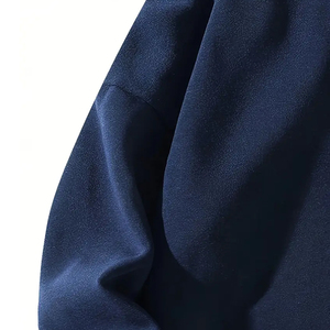 Sweat-shirt à capuche unisexe bleu marine TWILL SPORTS, coupe classique, coupe-vent, tricoté, pour l'automne, la salle de sport et les tenues décontractées - Product Image 4