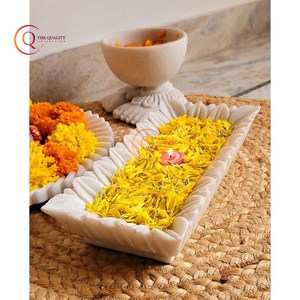 Bandeja para servir postres de comida de mármol Natural de diseño único clásico, artículo decorativo Chapado en utensilios de cocina y hogar para servidor de comida de hoteles - Product Image 2