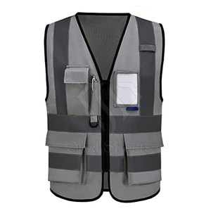 Chaleco de seguridad con logotipo personalizado y ropa reflectante de alta visibilidad con múltiples bolsillos Chaleco de seguridad de alta visibilidad y alta visibilidad - Product Image 1