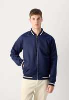 Veste varsity en toile à capuche longue pour homme avec fermeture à bouton unique et poches