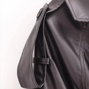 Fashionable Thick Genuine Leather <b>Long</b> Coats for <b>Men</b> Handmade Winter Outerwear Eco-Friendly Designer Slim Fit Trench <b>Jacket</b> - Product Image 4