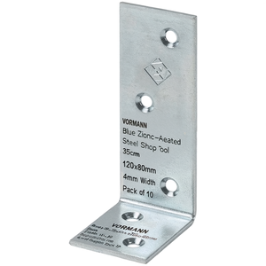 VORMANN Blue Zinc-Plated Steel Shop Tool 120x80mm Beam Angle 35mm Width 4mm Thickness Pack of 10 - Product Image 3