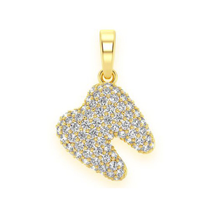Pendentif Géométrique Fin en Or Massif 14K avec Diamant Naturel, Bijou de Mode Unisexe Tendance et Attrayant, Personnalisé, Cadeau - Product Image 1