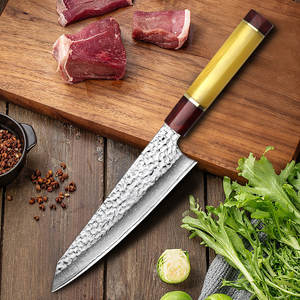 Venta al por mayor personalizado OEM ODM fábrica de cubiertos profesional japonés hecho a mano Damasco cuchillo de cocina cuchillo de Chef con mango de madera - Product Image 6