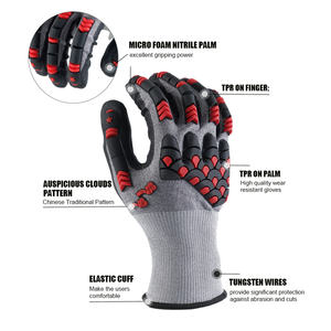 Gants de travail TPR anti-coupure et anti-choc pour la réparation du cuir et les travaux mécaniques en cuir de vache et peau de chèvre - Product Image 5