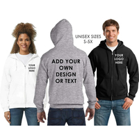 Sudadera con Capucha y Cremallera Personalizada con Bordado, Texto/Logotipo/Diseño, 100% Algodón, Sudadera de Invierno con Colores y Tallas Personalizadas