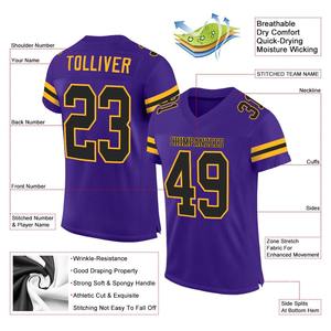 Whole Sale <b>Light</b> Weight Oversized Custom Sublimation Personalized Team <b>Name</b> Number Streetwear American Football Jersey - Product Image 2