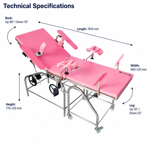 Lettino per Esami Medici in Acciaio Inossidabile, <span class=keywords><strong>Tavolo</strong></span> per Esami Clinici Ospedalieri - Product Image 2