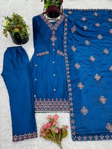 Nouveau vrai concepteur de modélisation Salwar Kameez Heavy Embroidery Work Party Wear Top-Bottom et Dupatta - Product Image 6