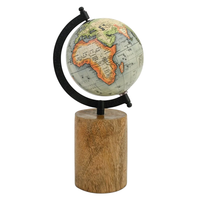 Forme ronde carte du monde papier Globe Base en bois décor à la maison Structure intérieure modèle éducatif géographie article métal matériel