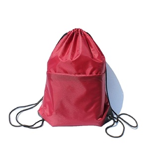 Factory Custom Logo Sublimation Printing Blank Polyester <b>String</b> Backpack Drawstring <b>Bag</b> With Zipper Pocket - Product Image 1