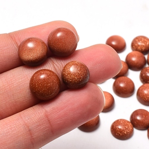 Exclusivo sintético naranja Sunstone 2mm-50mm cabujón Natural parte posterior plana piedras preciosas sueltas fabricación de joyas precio al por mayor - Product Image 6