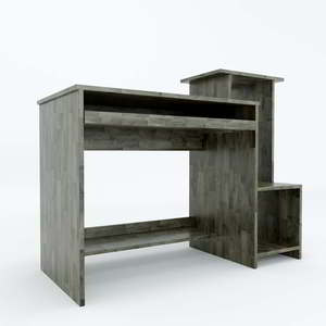 Rubber Wood <b>PC</b> Desk with Integrated Printer <b>Stand</b> & Bookshelf Drawer for Bedroom & Workshop - Product Image 5
