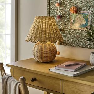 Sustainable Best Seller Handwoven Wicker Rattan <b>Table</b> <b>Lamp</b> Dome <b>Shade</b> Design Handmade Lighting <b>For</b> Wholesale Bulk Export Orders - Product Image 2