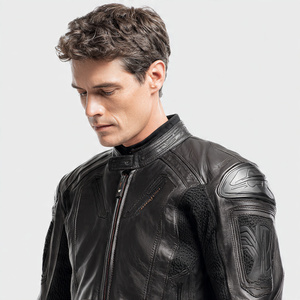 <b>Protectors</b> Motorcycle Leather Jacket Vintage Cowhide Leather Jackets Men White Leather Biker Jacket Men's - Product Image 3