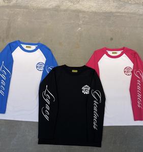 T-shirts à manches longues de style streetwear, manches imprimées Legacy Greatness, couleurs personnalisées, 100% coton, surdimensionné - Product Image 1