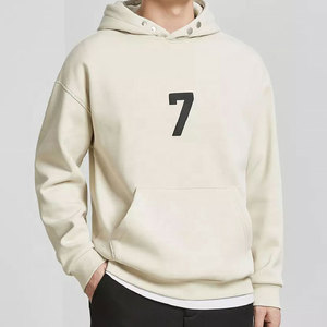 Bouton goutte épaule poids lourd à capuche recadrée coton Boxy hommes sweat à capuche imprimé pull haute qualité fabricant de sweat à capuche - Product Image 2