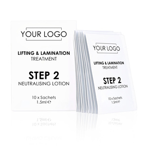 Lotion neutralisante - Sachets de 1,5 ml - Boîte de 10 - OEM - Marque privée - Logo personnalisé - Kératine/Vegan - Lamination des sourcils - Product Image 1