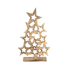 Décorations d'arbre de Noël en bois d'or pour la saison festive de Noël - Product Image 6