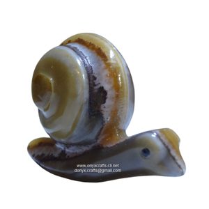 Elegante figura de piedra de mármol de ónix de pingüino tallada a mano, decoración de animales pulidos para estantes, mesas, juegos coleccionables - Product Image 2